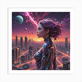 Futuristic Girl 2 Art Print