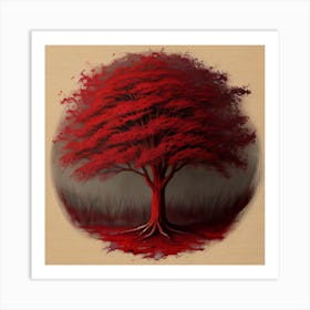 Red Tree Art Print