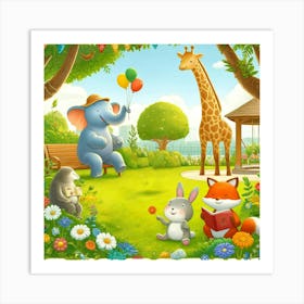 Animal Park Art Print