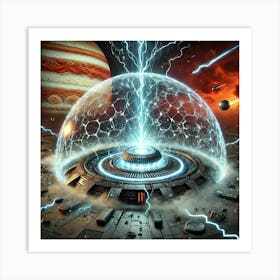 A Sci Fi Depiction Of The Electric Veil Disintegration Art Print