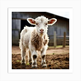 Baby Lamb Standing In The Dirt Art Print