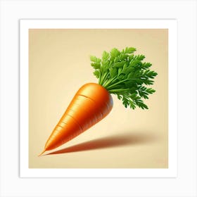 Carrot On A Beige Background Art Print