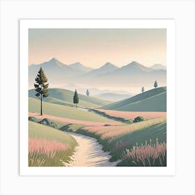 Landscape With Mountains Art Print