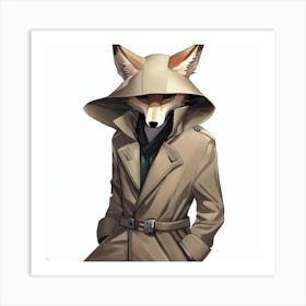 Tan trech coat jackal Art Print