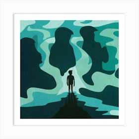 Silhouette Of A Man Art Print