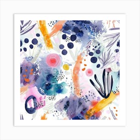 Abstract Watercolor Pattern 2 Art Print