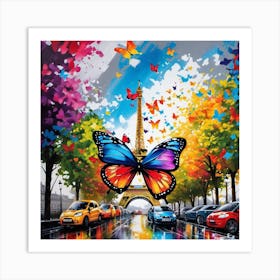 Butterfly In Paris 1 Art Print