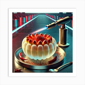 A Futuristic Dessert Called Gochugaru Crema Catala Art Print