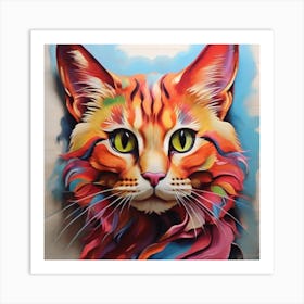 Colorful Cat Art Print