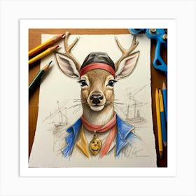 Pirate Deer 11 Art Print