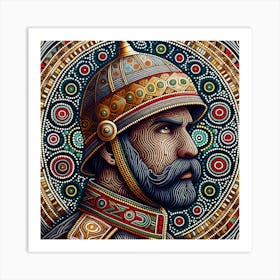 Portrait Of An Indian Warrior Art Print