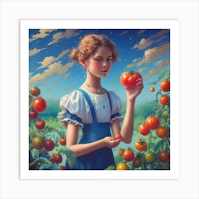 Girl In The Garden 1 Art Print