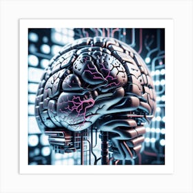 3d Rendering Of A Human Brain 10 Art Print