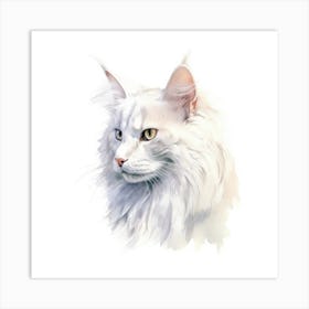 Turkish Angora Cat Portrait 1 Art Print