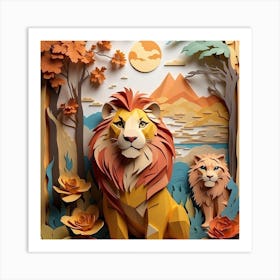 Lions Art Print