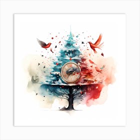 Radiant Retro Forest of Joy Art Print