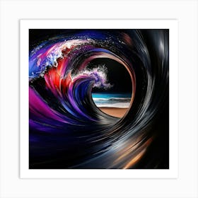 Oceanic Harmony: Abstract Swirls of Calming Blues and Purples" Art Print