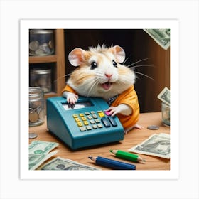 Hamster At The Cash Register 4 Art Print