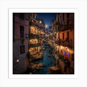 Venice At Night Art Print