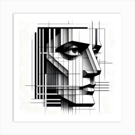 Head - Abstract Line Art Illustration 294 Art Print