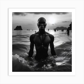 Man In The Water Art Print