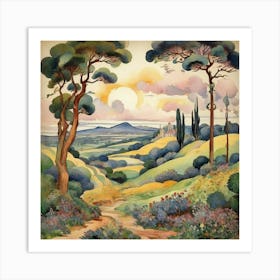 Landscapes 1905 Henri Edmond Cross Cartoon Art Print 2 Art Print