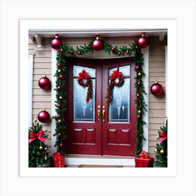 Christmas Decoration On Home Door (23) 1 Art Print