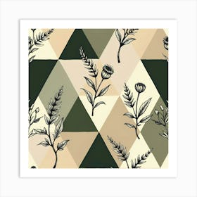 Geometric Floral Pattern Art Print