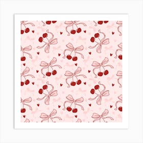 Cherry Bows Art Print