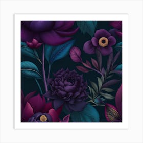 Seamless Floral Pattern 1 Art Print