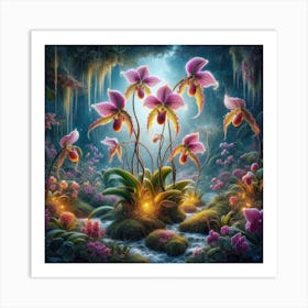 Orchids In The Forest Art Print