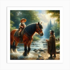 Old Man And His Horse Art Print