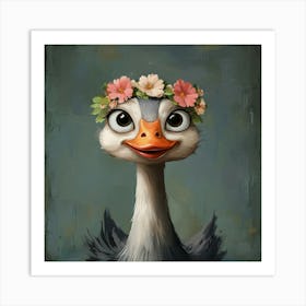 Duck With Flower Crown 1 Poster