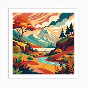 A Harmonious Blend Of Landscapes And Natural Eleme 1 Art Print