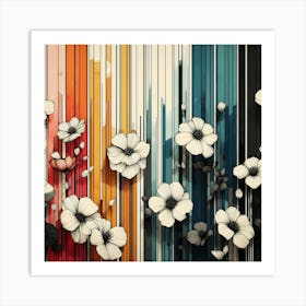 Flowers On The Wall Art Print