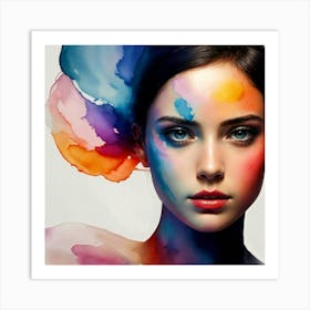 Watercolor Portrait Of A Woman 22 Art Print