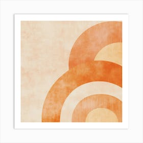 Abstract Orange Circles Art Print