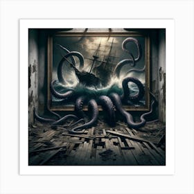 Kraken attack Art Print