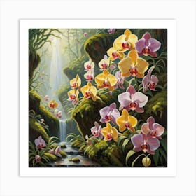 Orchids In The Forest Art Print