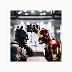 Batman And Iron Man Art Print