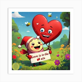 Love is in the air heart Art Print