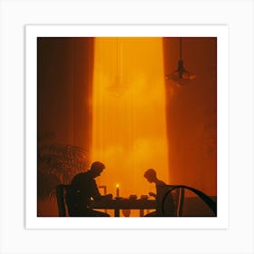 Two People At A Table 2 Art Print