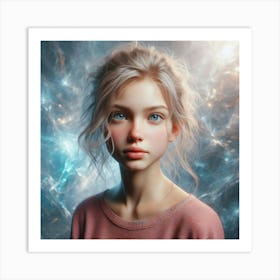 Girl With Blue Eyes 5 Art Print