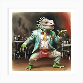 Lizard In A Suit 2 Art Print