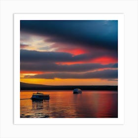 Sunset On The Lake Art Print