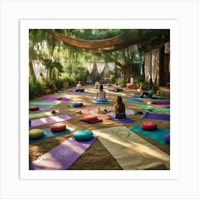 Yoga In The Forest Art Print