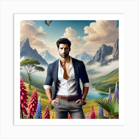 Man Standing In A Field Art Print