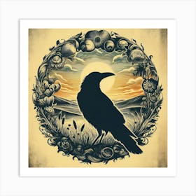 Crow art Art Print