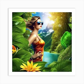 Woman In The Jungle 1 Art Print