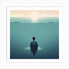 Man In The Water art Art Print